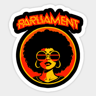 Retro 70's Parliament Funkadelic Funk Rock Music Satire Sticker